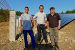Fabien (chef de chantier INEO), Emmanuel (responsable d’affaire INEO) et Benoit (SDM)